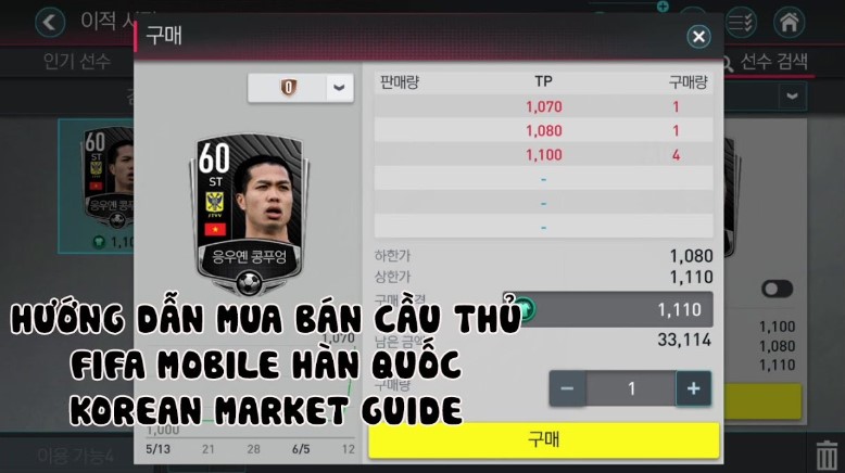 Cách mua cầu thủ trong FIFA Mobile Korea 1